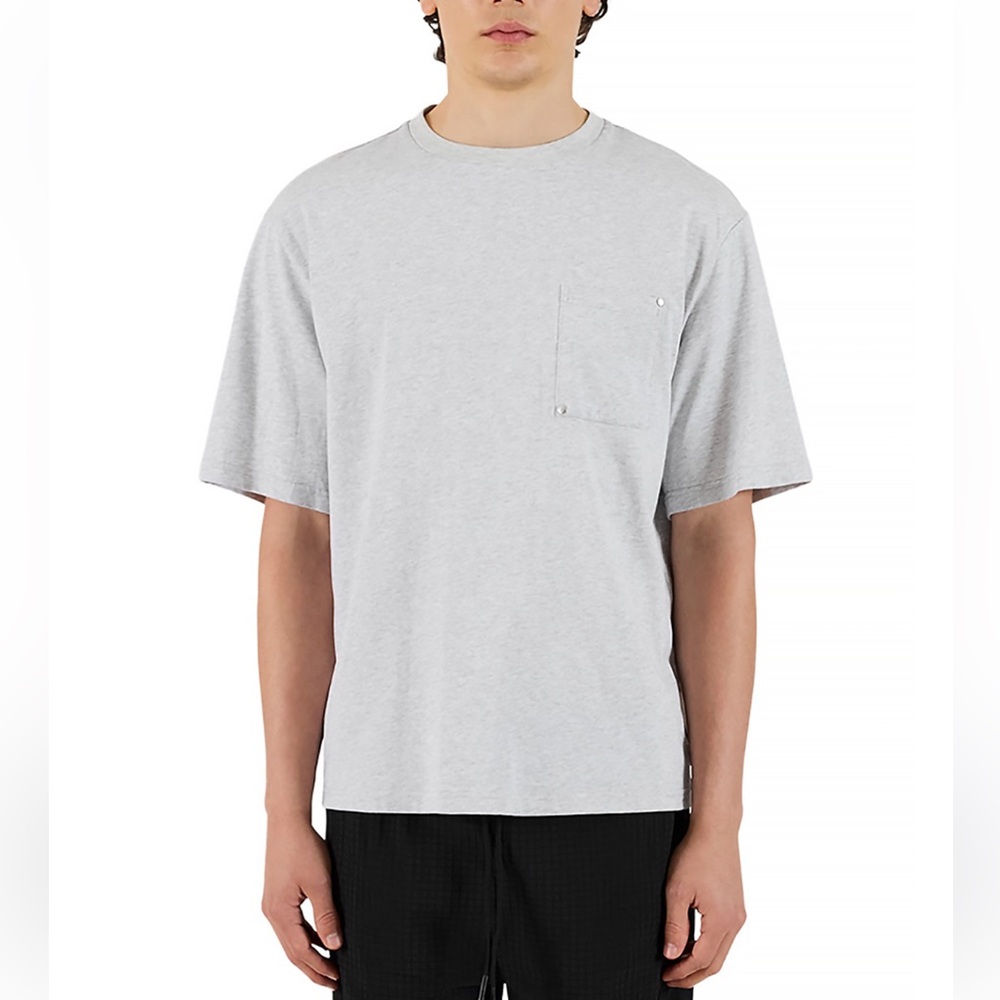 Krost Men's Gray Oversized 100% Cotton Rivet Pocket T-Shirt Size Large NWT